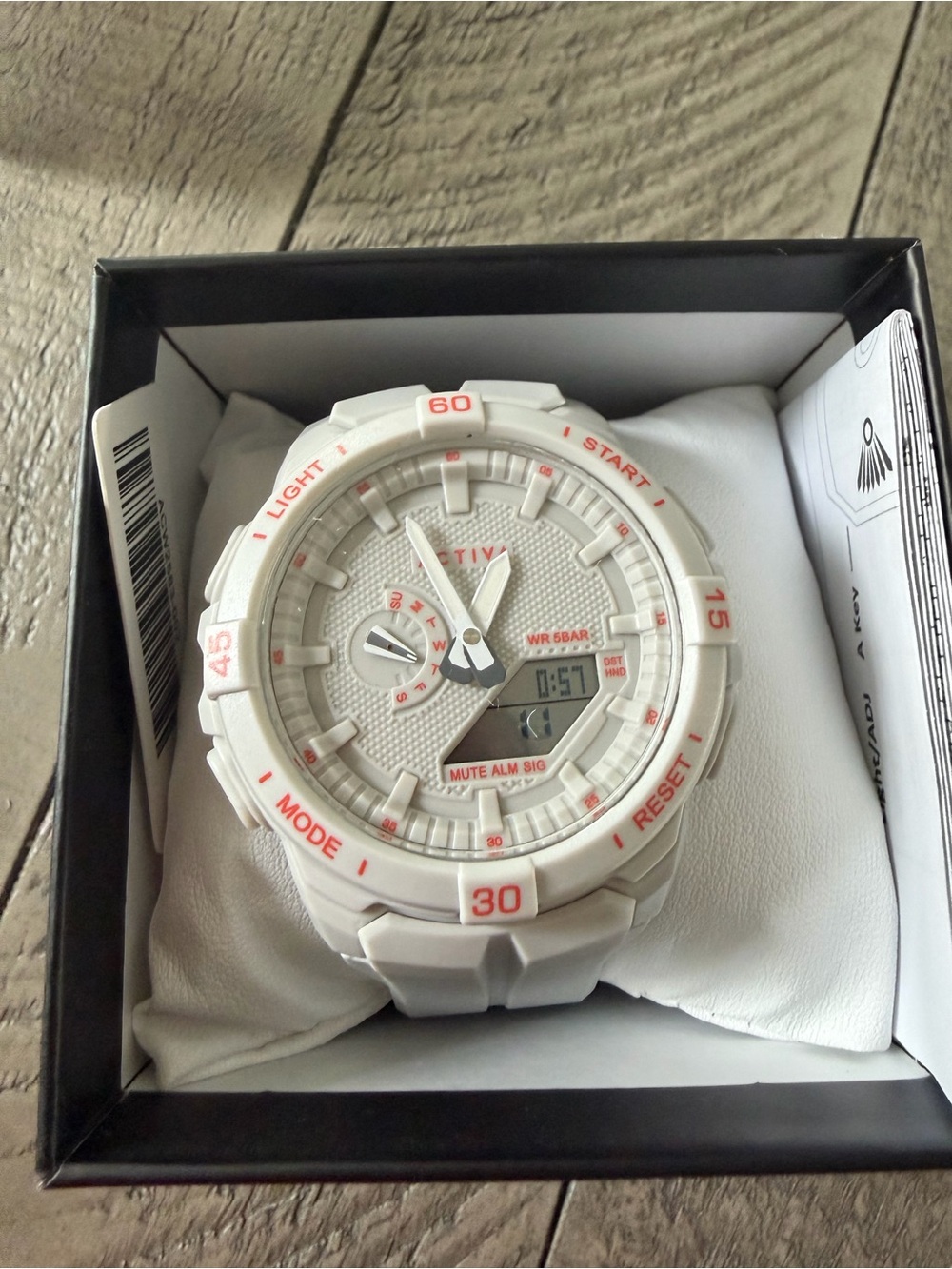 Active USA White and Pink Sport Digital-Analog Men's Watch